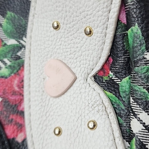 Altered Betsey Johnson Floral Dog Small Backpack Turned Crossbody Purse… - Picture 2 of 11